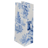 Santa Toile Wijn Cadeautas (Achterkant Gekanteld)