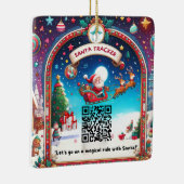 Santa Tracker QR Code Vierkante Kerstmis Ornament (Rechts)