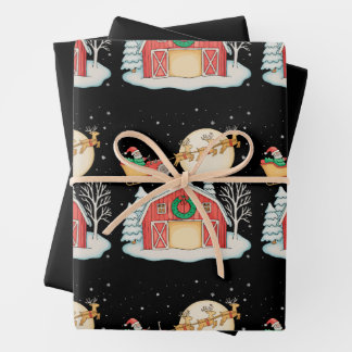 Santa Tractor Farm Farmer Christmas Farming Xmas Inpakpapier Vel