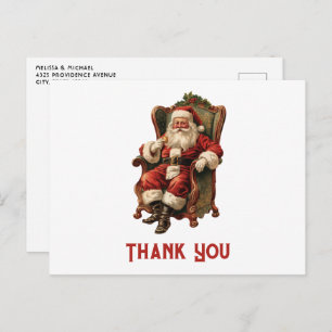 Santa Traditional Christmas Dank u Briefkaart