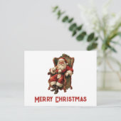  Santa Traditional Christmas Holiday Briefkaart (Staand voorkant)