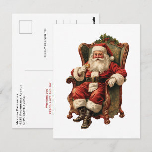 Santa Traditional Christmas Holiday Briefkaart