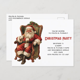 Santa Traditional Christmas Invitation Briefkaart