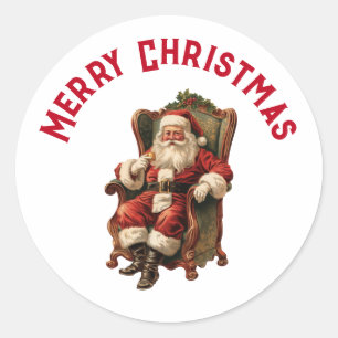 Santa Traditional Christmas Ronde Sticker