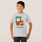 Santa Train - Gepersonaliseerd kerstfeest T-shirt (Voorkant volledig)