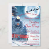 Santa, Train Red, uitnodiging voor kerstmis (Voorkant)