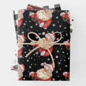  Santa Tree retro op auto's en spelden Inpakpapier Vel (In situ)