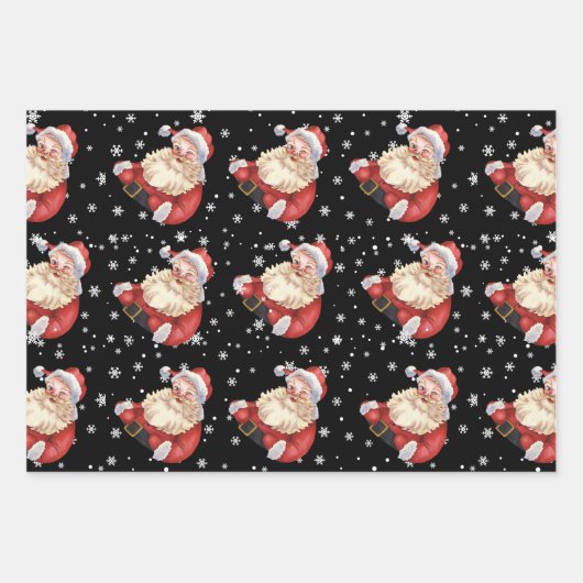 Santa Tree retro op auto's en spelden Inpakpapier Vel (Voorkant)