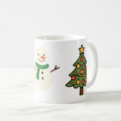 Santa, Tree & Snowman Christmas Mug (Devant droit)