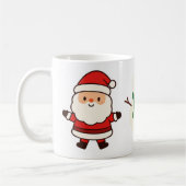 Santa, Tree & Snowman Christmas Mug (Gauche)