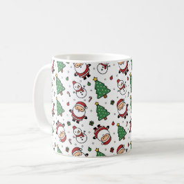 Santa, Tree & Snowman Christmas Mug Koffiemok