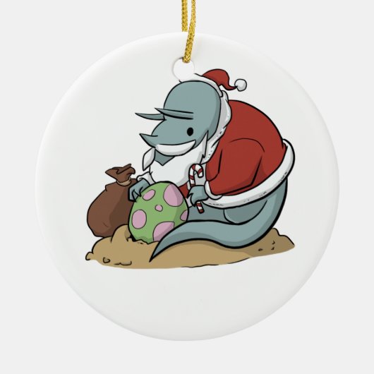 Santa Triceratops Ornament (Voorkant)
