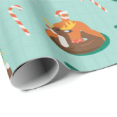 Santa Tropical kerstpatroon Cadeaupapier (Rol Hoek)