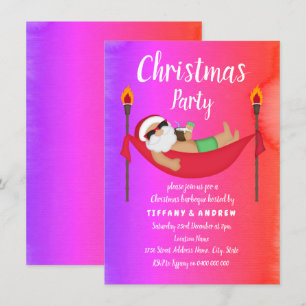 Santa Tropical Summer Kerstparty nodigt uit Kaart