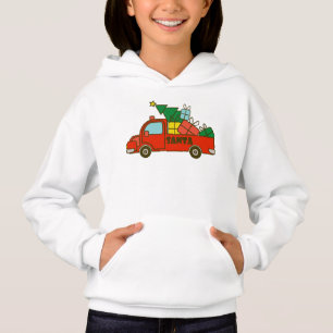 Santa truck kant uitzicht Vrolijk kerstfeest