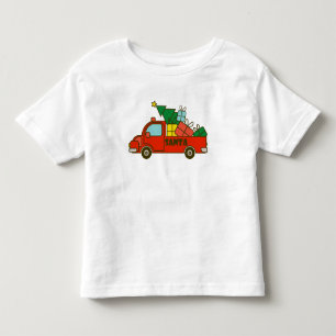 Santa truck kant uitzicht Vrolijk kerstfeest Kinder Shirts