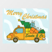 Santa truck kant uitzicht Vrolijk kerstfeest Raamsticker (Vel)