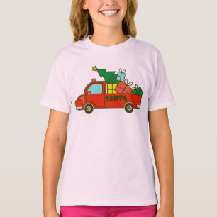 Santa truck kant uitzicht Vrolijk kerstfeest T-shirt
