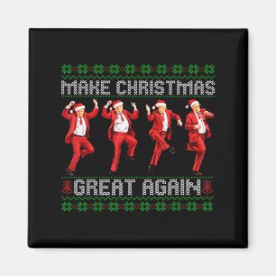 Santa Trump Dans Maak Kerstmis Geweldig Leuk T-shi Magneet