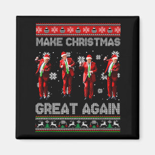 Santa Trump Dans Maak Kerstmis Geweldig Leuk T-shi Magneet