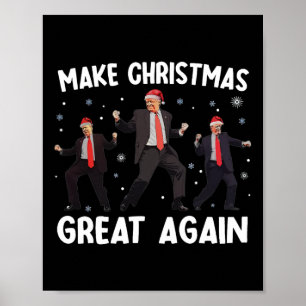 Santa Trump Dans Maak Kerstmis Groot Again Kerstmi Poster