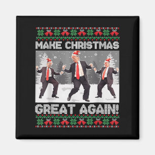 Santa Trump Dans Maak Kerstmis Groot Again Lelijk Magneet