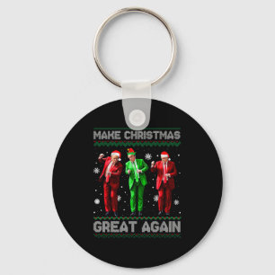 Santa Trump Dans Maak Kerstmis Groot Again Lelijk Sleutelhanger