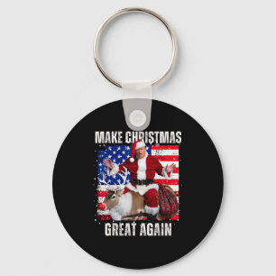 Santa Trump Dans Maak Kerstmis Groot Nog Een Keer Sleutelhanger