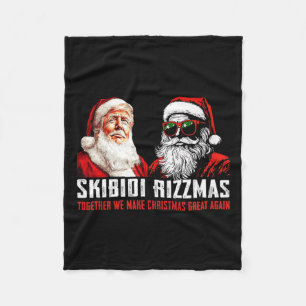 Santa Trump Skibidi Rizzmas maken kerstmis een gro Fleece Deken