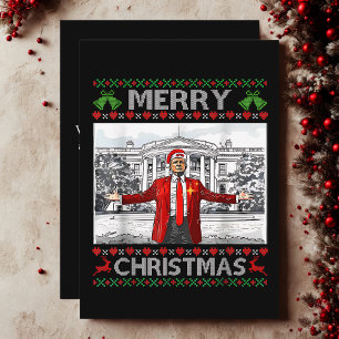 Santa Trump Vrolijke Kerst Lelijke Kerstmis Feestdagenkaart