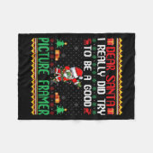 Santa Try To Be A Good Picture Framer - Funny Chri Fleece Deken (Voorkant (Horizontaal))