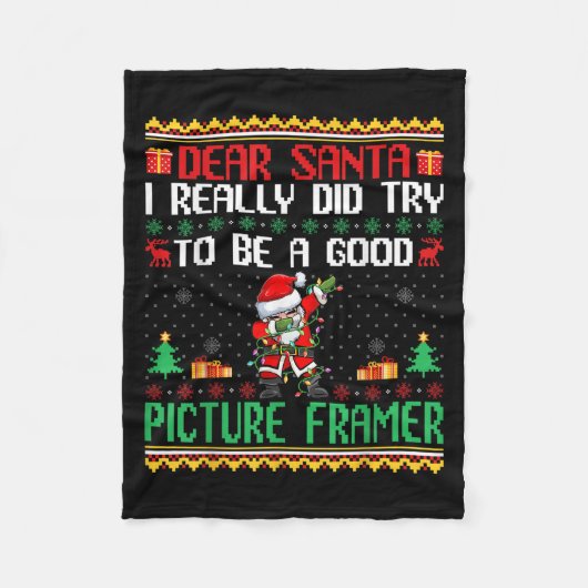 Santa Try To Be A Good Picture Framer - Funny Chri Fleece Deken (Voorkant)