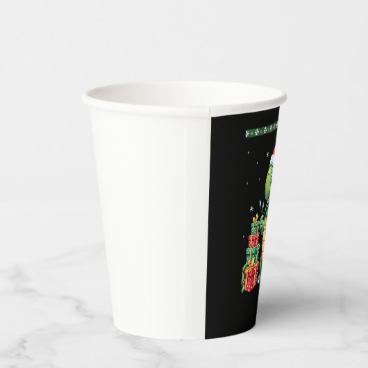 Santa Turtle Christmas Ugly Sweater Funny Holiday  Papieren Bekers (Rechts)