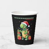 Santa Turtle Christmas Ugly Sweater Funny Holiday  Papieren Bekers (Voorkant)