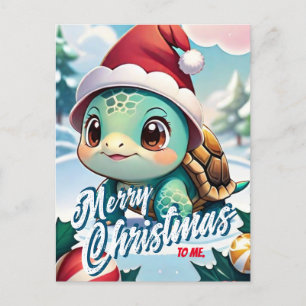 Santa Turtle Vrolijk Kerstfeest voor mij Groet Briefkaart