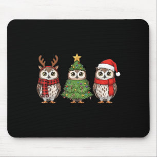 Santa Uil Kerstboom Uil Liefhebber Dier Kerst Pyja Muismat