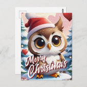 Santa Uil Vrolijk Kerstfeest voor mij Groet Briefkaart (Voorkant / Achterkant)