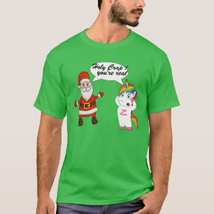 Santa Unicorn Christmas Shirt - Funny Holiday T-sh