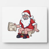 Santa Using Toilet Fotoplaat (Voorkant)