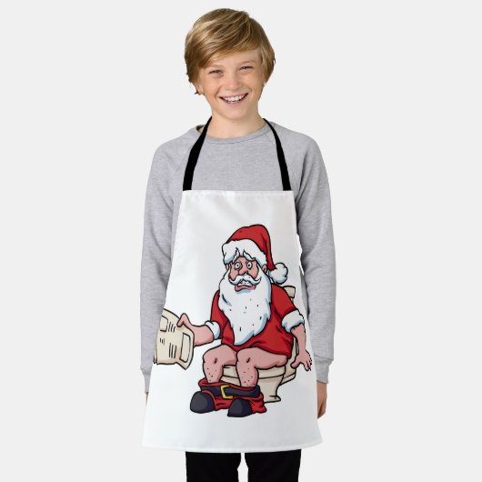 Santa Using Toilet Schort (Gedragen)