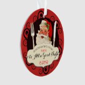 Santa utensils foodie Kerstversiering Ornament (voorkant)