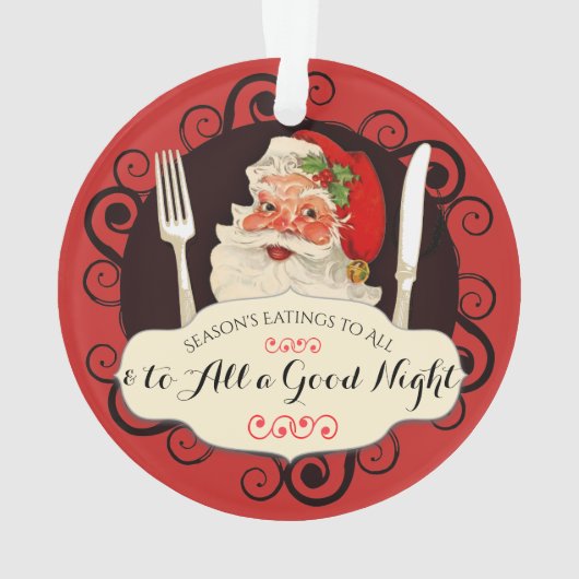 Santa utensils foodie Kerstversiering Ornament (achterkant)
