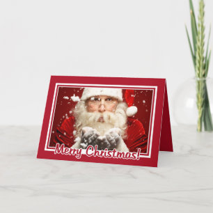 Santa / UW FOTO Kerst Lijst wenskaart Feestdagen Kaart