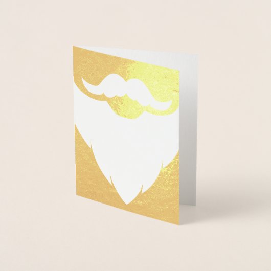 Santa Vader Kerstmis witte baard gouden kaart (Voorkant)