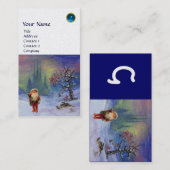 SANTA VAN DE GNOMES MONOGRAM Blue Sapphire Pearl Visitekaartje (Voorkant / Achterkant)