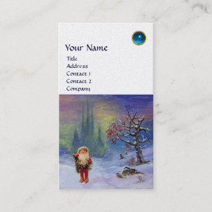 SANTA VAN DE GNOMES MONOGRAM Blue Sapphire Pearl Visitekaartje