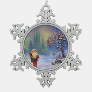 SANTA VAN DE GNOMES TIN SNEEUWVLOK ORNAMENT