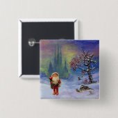 SANTA VAN DE GNOMES VIERKANTE BUTTON 5,1 CM (Voorkant /achterkant)