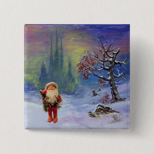 SANTA VAN DE GNOMES VIERKANTE BUTTON 5,1 CM (Voorkant)