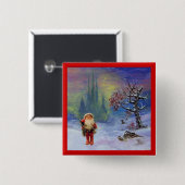 SANTA VAN DE GNOMES VIERKANTE BUTTON 5,1 CM (Voorkant /achterkant)